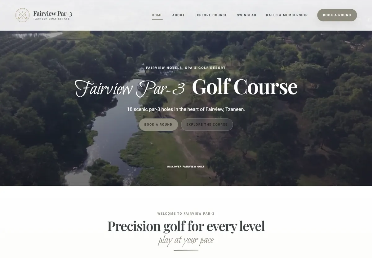 Homepage screenshot of fairviewgolftzaneen.co.za